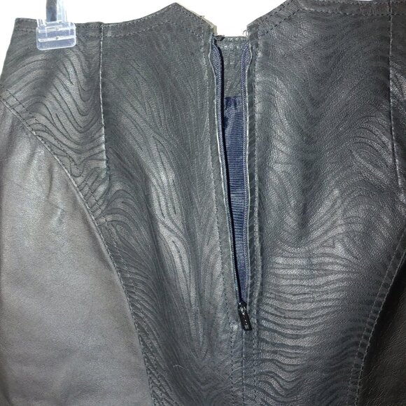 Bermans 100% Leather Mini Pencil Skirt Size 8 Black - Picture 7 of 8